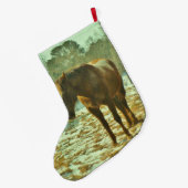 Pferd im Schnee Großer Weihnachtsstrumpf (Rückseite (Hängend))