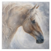 Pferd im Schnee Künstlerisch Fliese (Vorderseite)