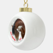 Pferd im Schnee Weihnachten Keramik Kugel-Ornament (Rechts)