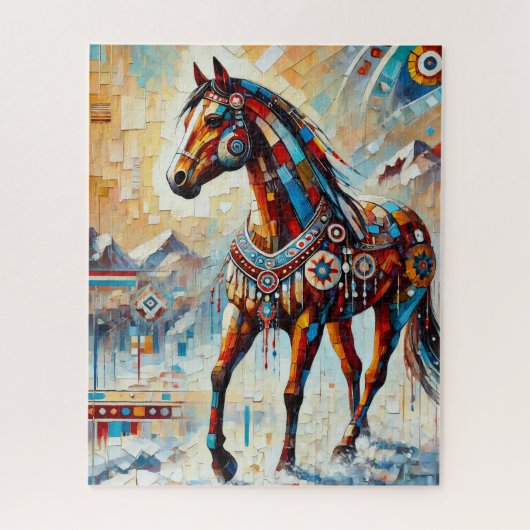 Pferd im Snow 500 Piece Puzzle (Vertikal)