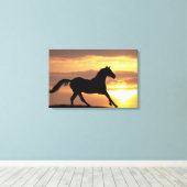 Pferd im Sonnenuntergang Leinwanddruck (Insitu (Holzboden))