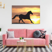 Pferd im Sonnenuntergang Leinwanddruck (Insitu (Wohnzimmer))