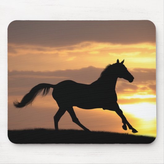 Pferd im Sonnenuntergang Mousepad (Vorne)