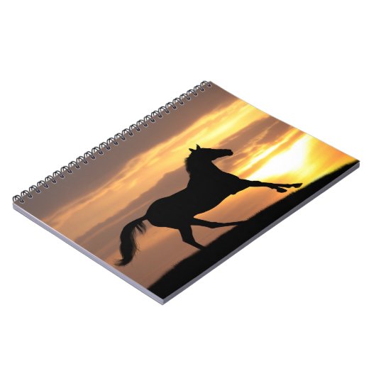 Pferd im Sonnenuntergang Notizblock (Linke Seite)