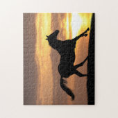 Pferd im Sonnenuntergang Puzzle (Vertikal)