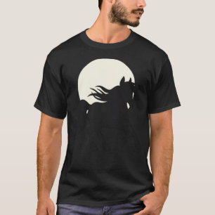 Pferd im Sonnenuntergang Schnurrbart Western Reite T-Shirt