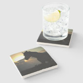 Pferd im Sonnenuntergang-Untersetzer Steinuntersetzer (Seitenansicht)