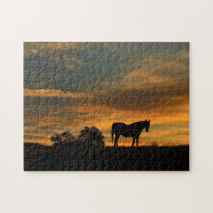 Pferd im Südwesten des Sonnenuntergangs Puzzle