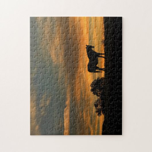 Pferd im Südwesten des Sonnenuntergangs Puzzle (Vertikal)