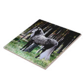 "Pferd im Wald" Fliese (Seite)