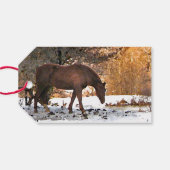 Pferd im Winter Pack der Geschenketiketten Geschenkanhänger (Rückseite Horizontal)