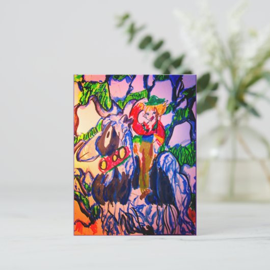 Pferd im Winter Puzzle Foto Block Metall p Postkarte (Stehend Vorderseite)