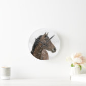 Pferd im Winter Runde Wanduhr (Zuhause)
