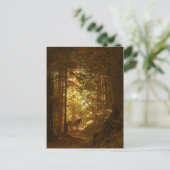 Pferd im zauberhaft grünen Wald Postkarte (Stehend Vorderseite)