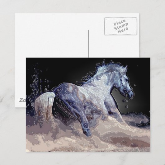 Pferd in Aktion Postkarte (Vorne/Hinten)