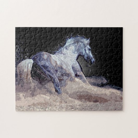 Pferd in Aktion - Tiere Art Puzzle (Horizontal)