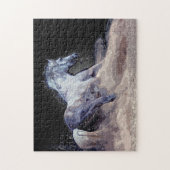 Pferd in Aktion - Tiere Art Puzzle (Vertikal)