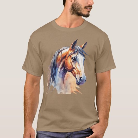 Pferd in Aquarell T-Shirt (Vorderseite)