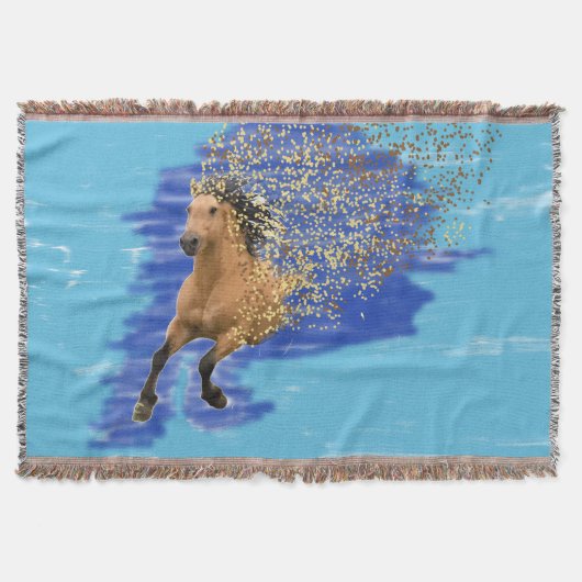 Pferd in Bewegung Abstrakte Digitale Kunst Wurfdec Decke (Vorderseite)