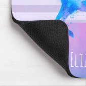 Pferd in Blau und Lila Wasserfarbe Personalisiert Mousepad (Ecke)