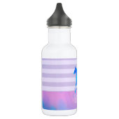 Pferd in Blau und Lila Wasserfarbe Personalisiert Trinkflasche (Links)