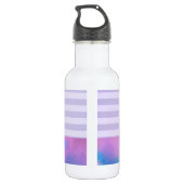 Pferd in Blau und Lila Wasserfarbe Personalisiert Trinkflasche (Rückseite)