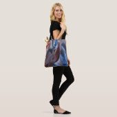 Pferd in Blues Modernes Reitpferd Kunst, Dichtung Tasche (Am Model)