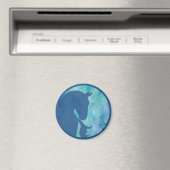 Pferd in Circle - Blau Magnet (In Situ (Geschirrspüler))