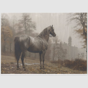Pferd in der düsteren Vintage-Decoupage Seidenpapier