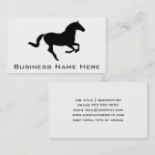 Pferd in der Galop-Schwarz-Silhouette Visitenkarte (Vorne/Hinten)