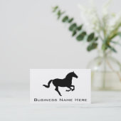 Pferd in der Galop-Schwarz-Silhouette Visitenkarte (Stehend Vorderseite)