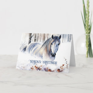 Pferd in der Schneesaison - Grüße Feiertagskarte