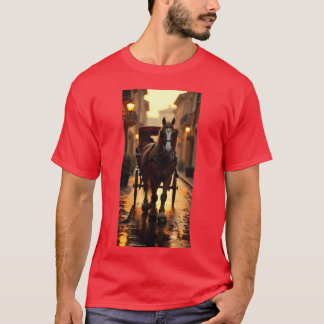 Pferd in der Stadt Mädchen T-Shirt