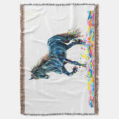 Pferd in einem Farblauf Decke (Vorderseite Vertikal)