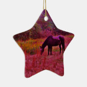 Pferd in einem kaleidoskopfarbenen Feld Keramikornament (Rechts)