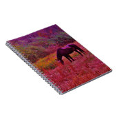 Pferd in einem kaleidoskopfarbenen Feld Notizblock (Rechte Seite)