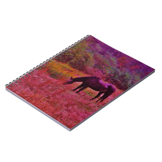 Pferd in einem kaleidoskopfarbenen Feld Notizblock (Linke Seite)