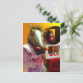 Pferd in einem Kimono Postkarte (Stehend Vorderseite)