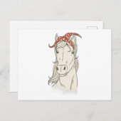 Pferd in einer Bandana Postkarte (Vorne/Hinten)