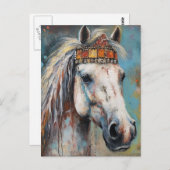 Pferd in einer Krone Postkarte (Vorne/Hinten)