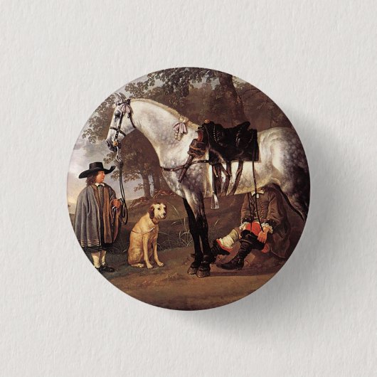 Pferd in einer Landschaft Aelbert Cuyp Button (Vorderseite)