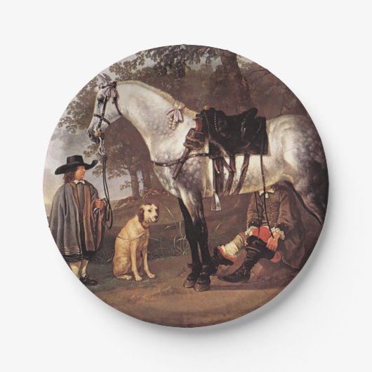 Pferd in einer Landschaft Aelbert Cuyp Pappteller (Vorderseite)
