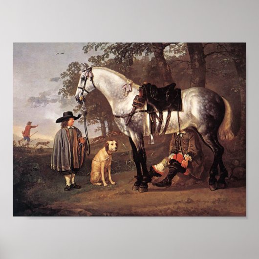 Pferd in einer Landschaft Aelbert Cuyp Poster (Vorne)