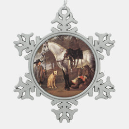 Pferd in einer Landschaft Aelbert Cuyp Schneeflocken Zinn-Ornament