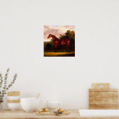 Pferd in einer Landschaft Poster (Küche)