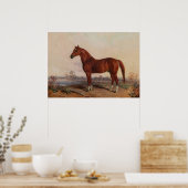 Pferd in einer Landschaft Vintage Kunst Poster (Küche)