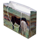 Pferd in einer Wiese, Edgar Degas große Geschenkta Geschenktüte (Rückseite Schrägansicht)