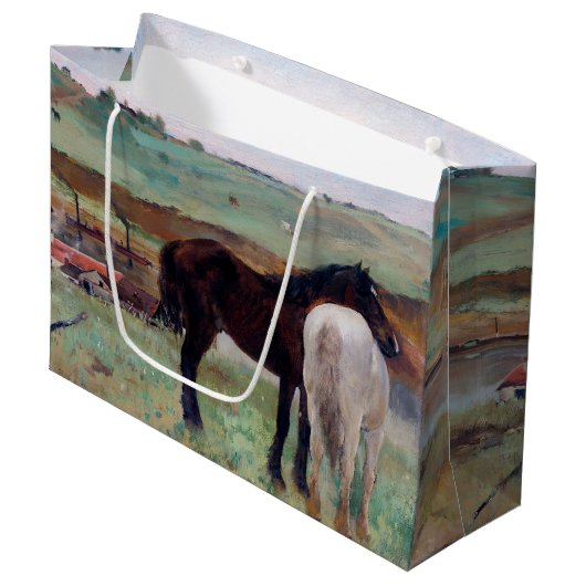 Pferd in einer Wiese, Edgar Degas große Geschenkta Große Geschenktüte (Vorderseite Schrägansicht)