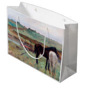 Pferd in einer Wiese, Edgar Degas Große Geschenktüte (Rückseite Schrägansicht)