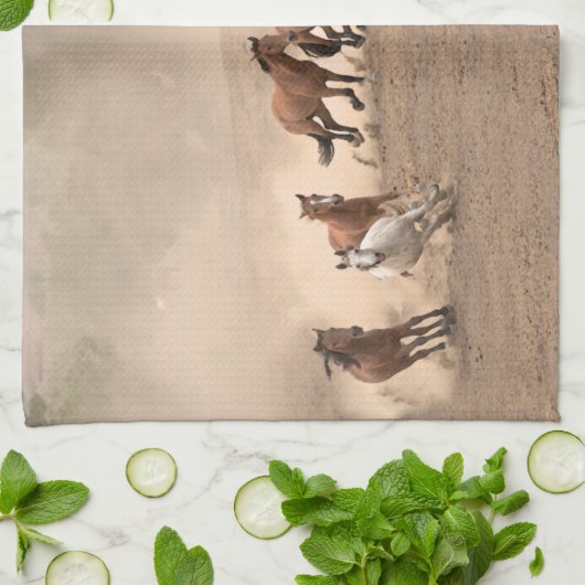 Pferd in Fall II Küchentuch (Gefaltet)